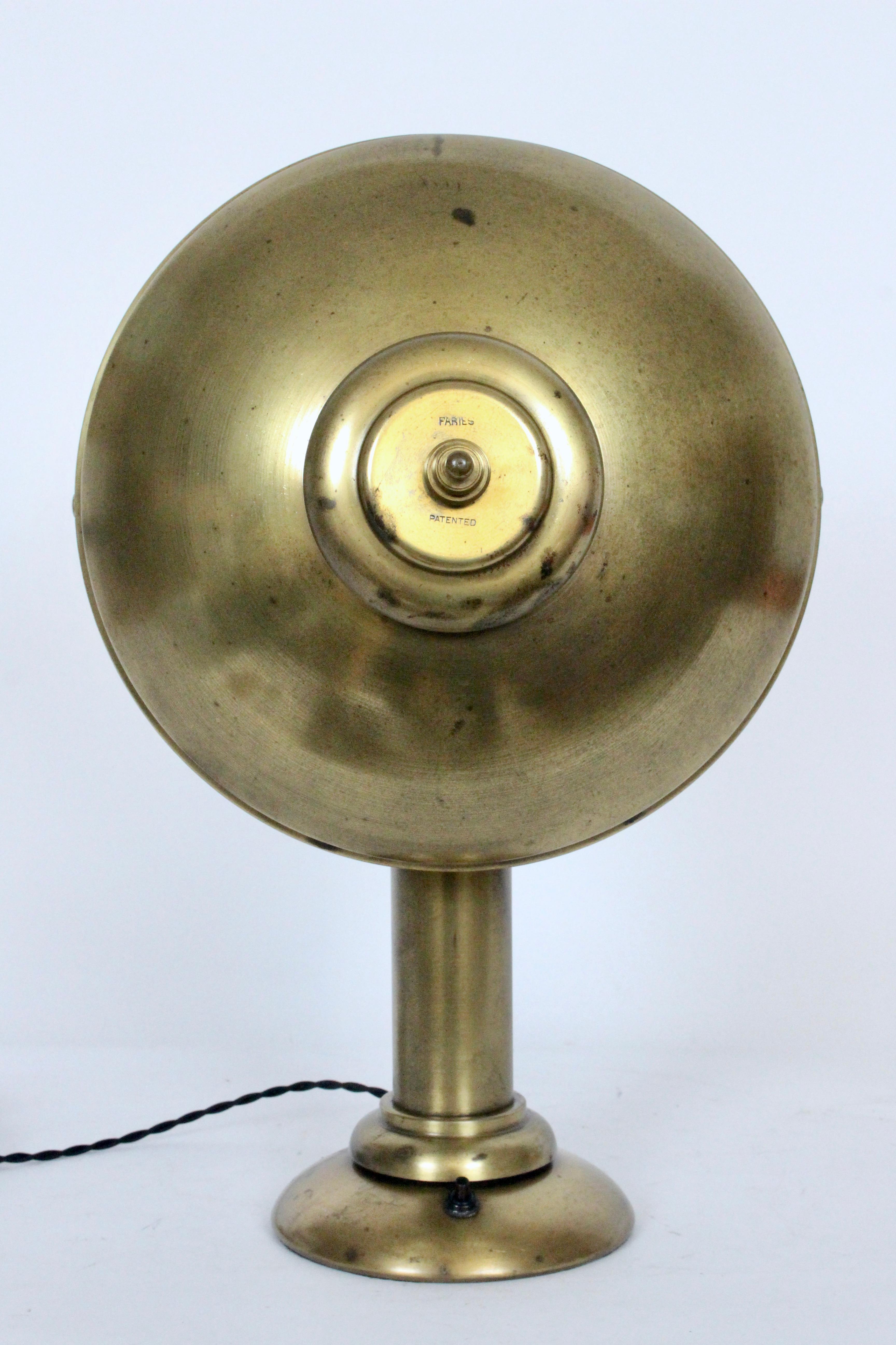 Fairies Mfg. Co. Cantilever All Brass Shaded Desk Lamp, 1920s For Sale 9