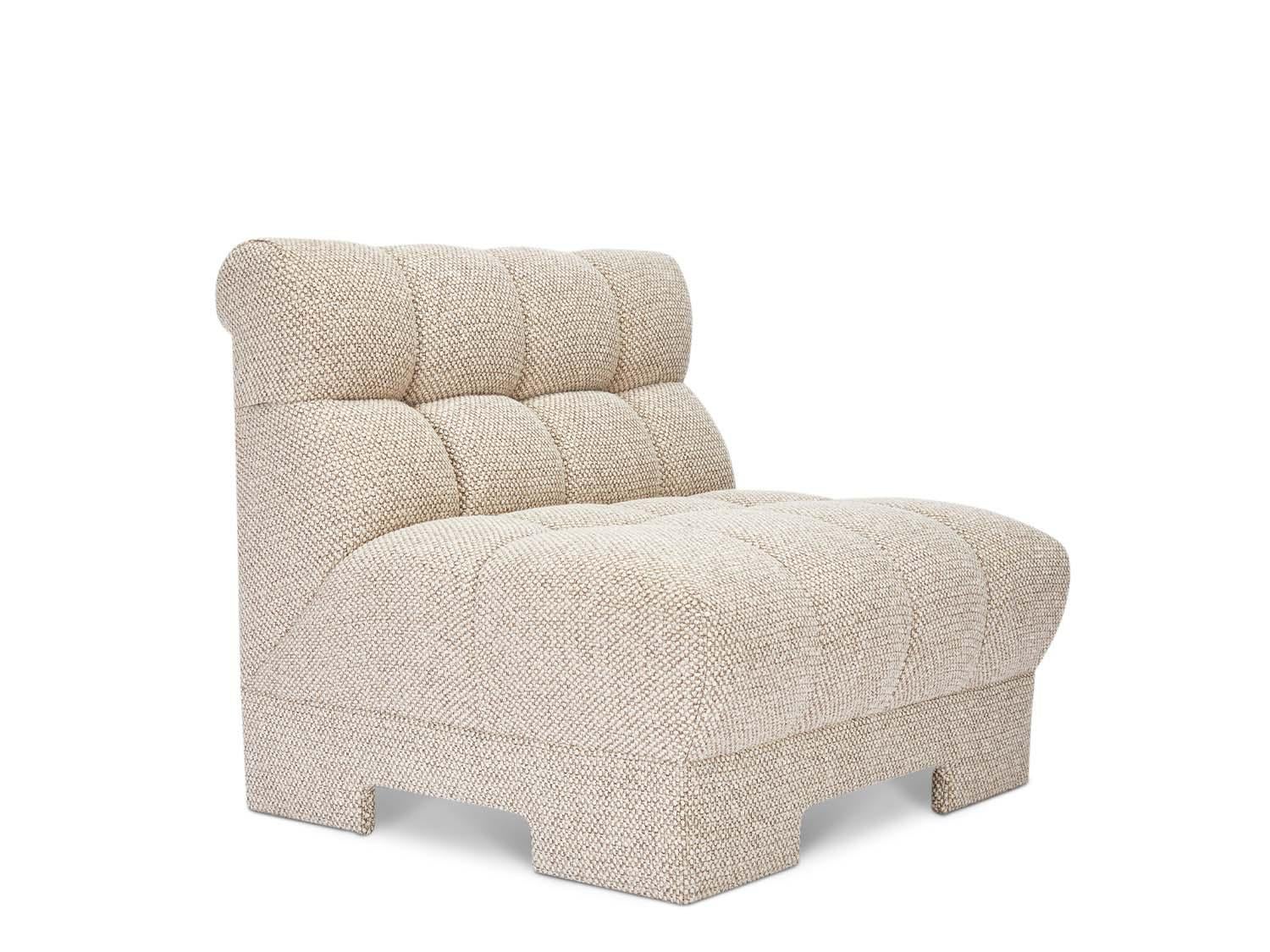 The Fairview Lounge Chair is a substantial tufted slipper lounge chair with matching upholstered base.

The Lawson-Fenning Collection is designed and handmade in Los Angeles, California. Reach out to discover what options are currently in stock.