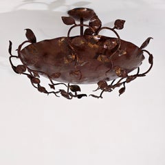 Fairy Tale and Tudor style wrought iron pendant lamp by Ferro Art, Spain, 1940s