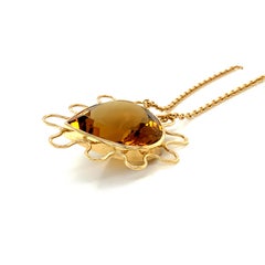 Georg Spreng - Fairy Tale Heart Pendant 18 Karat Yellow Gold with Orange Citrine