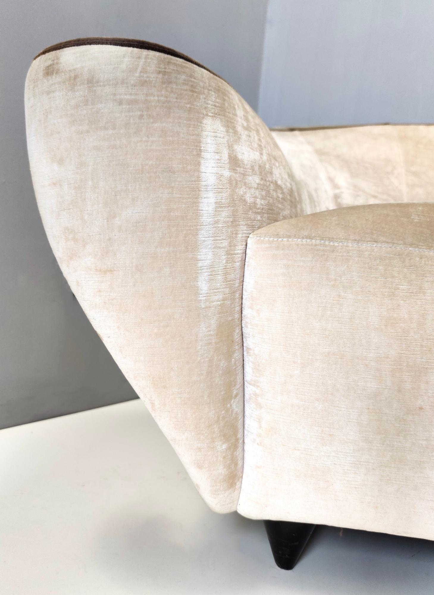 Fairy-Tale Kidney Bean Beige Velvet Sofa by Roberto Ventura, Italy 6