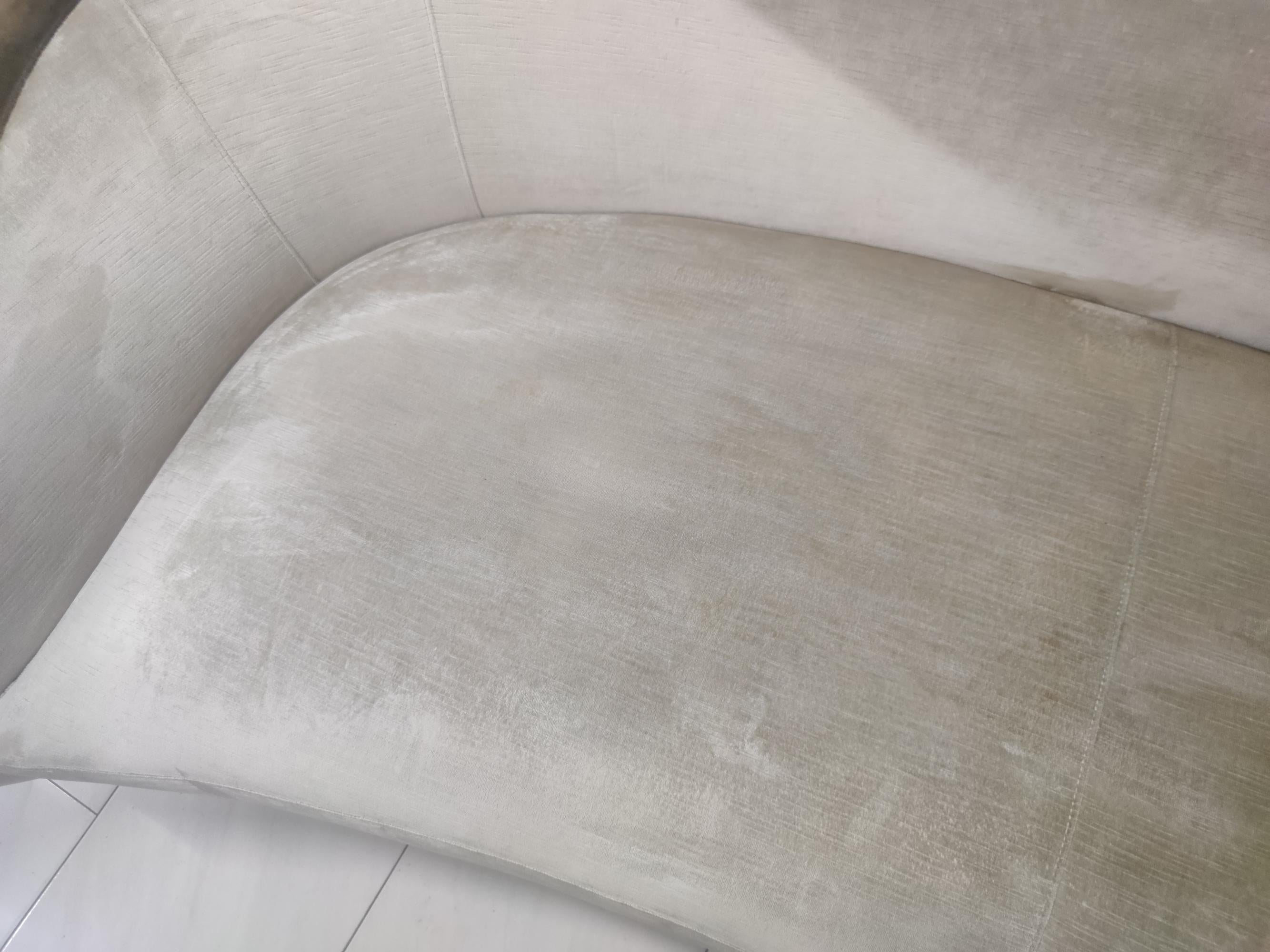 Fairy-Tale Kidney Bean Beige Velvet Sofa by Roberto Ventura, Italy 7