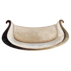 Fairy-Tale Kidney Bean Beige Velvet Sofa by Roberto Ventura, Italy