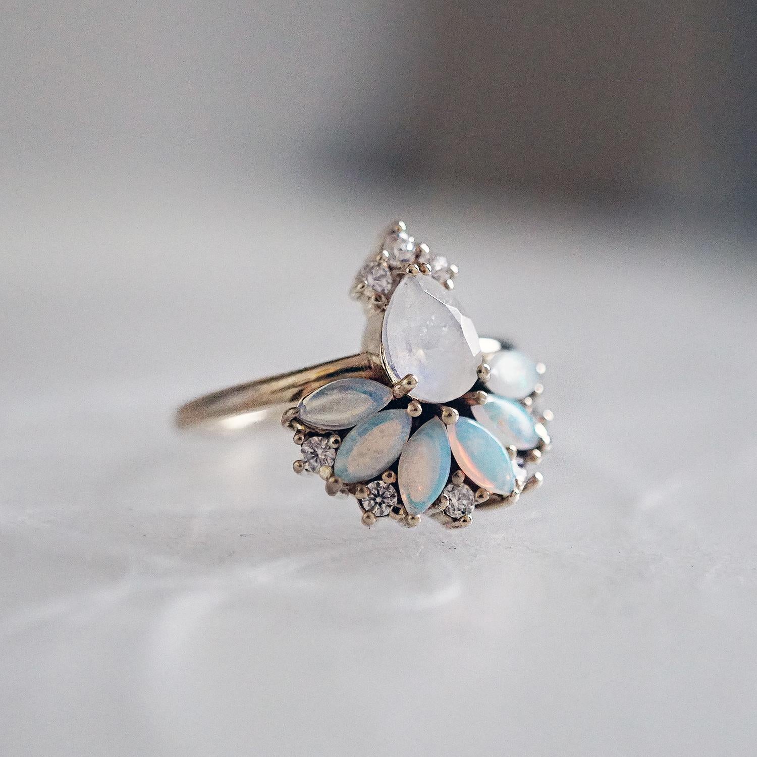 opal and moonstone ring