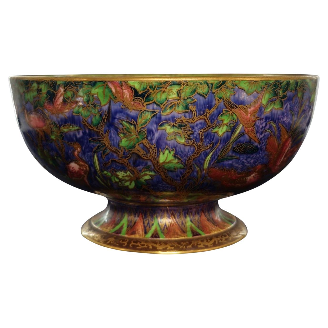 Coupe en lustre Fairyland, faisan Argus, Wedgwood, vers 1925