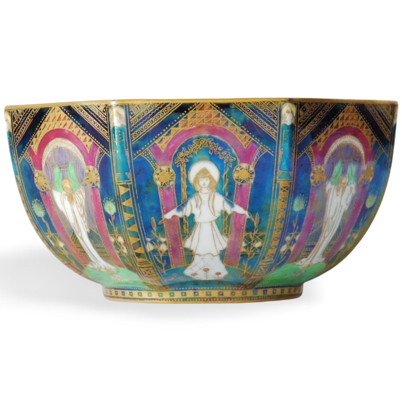 Fairyland Lustre Bowl, Geisha Wedgwood, circa 1925 For Sale 2