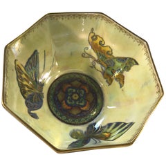 Fairyland Lustre Butterfly Octagonal Bowl Daisy Makeig-Jones Wedgwood Deco, 1925