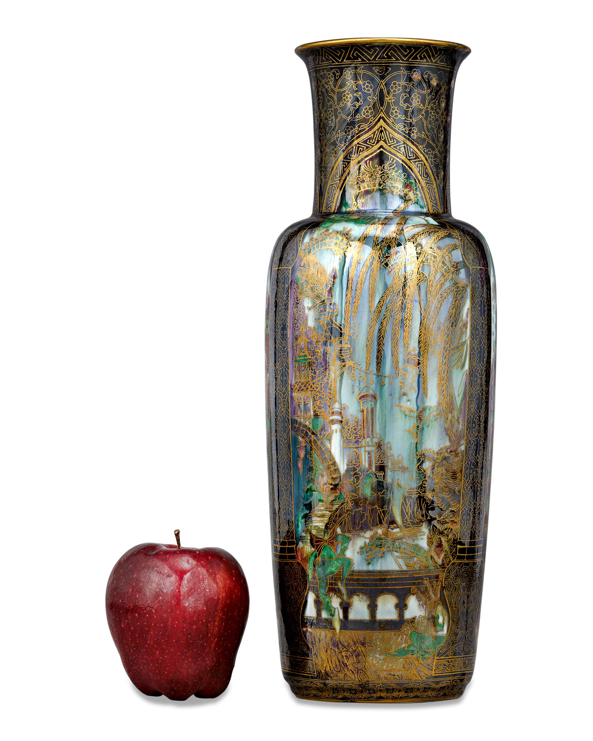 English Fairyland Lustre Pillar Vase by Wedgwood
