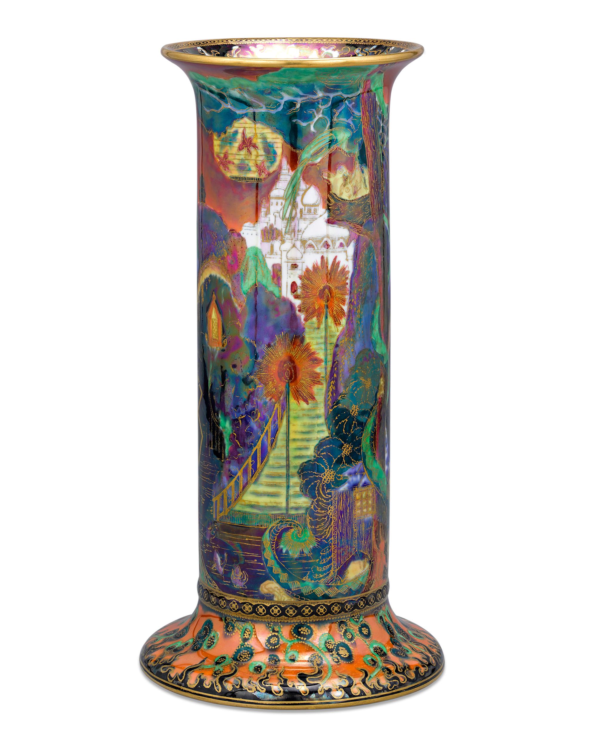 Other Fairyland Lustre Torches Pillar Vase by Wedgwood