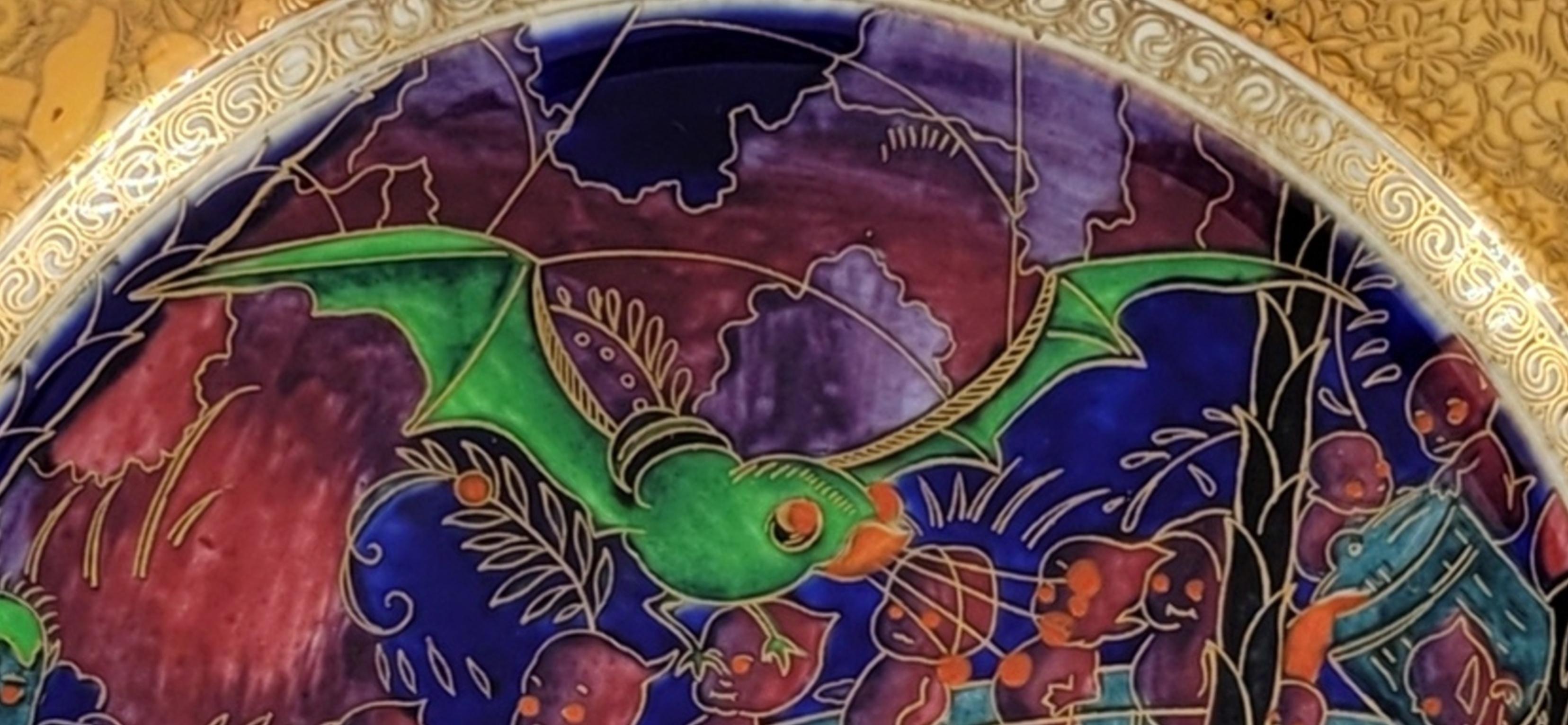 Inglese Piatto Fairyland - Centro Roc. Wedgwood, circa 1925 in vendita