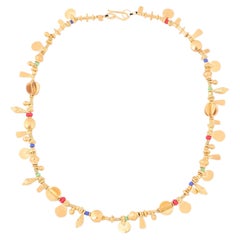 Fairy's Tail Necklace in 24k Vermeil Gold & Glass Beads by Katerina Makriyianni