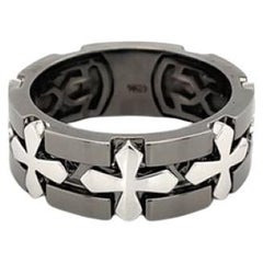 Faith 18K White Gold Cross Motif Statement Ring