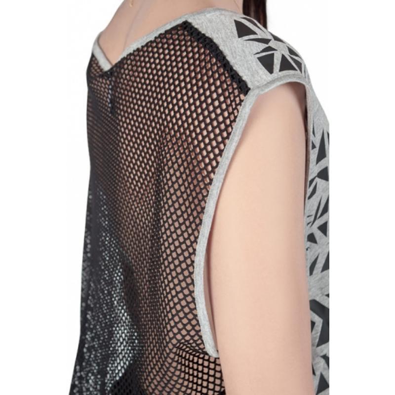 Faith Connexion Abstract Print Jersey Mesh Back Sleeveless Tank Dress M in vendita 2
