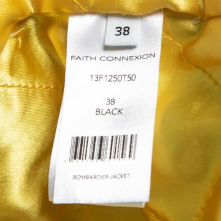 Faith Connexion Black Suede Studded Oversized Bomber Jacket M in vendita 4