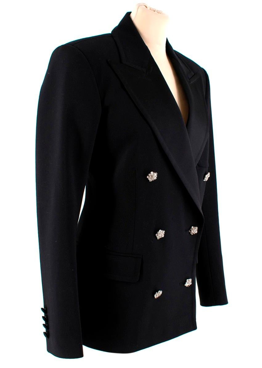 Faith Connexion Black Wool Blend Double-Breasted Blazer
-Soft wool-blend material
-Gorgeous sparkling embellished buttons
-Shoulder pads
-Notched lapels
-Front faux flap pockets
-Timeless design

Materials: 52% polyester
43% wool
5% elastane