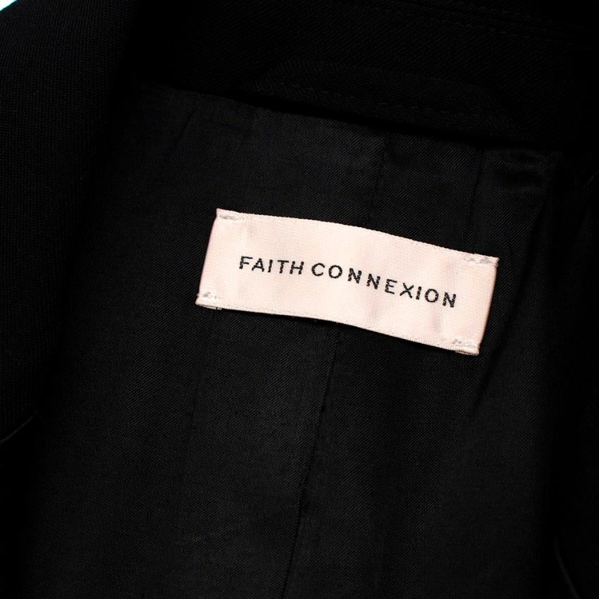 Faith Connexion Black Wool Blend Double-Breasted Blazer - Size US 4 For Sale 4