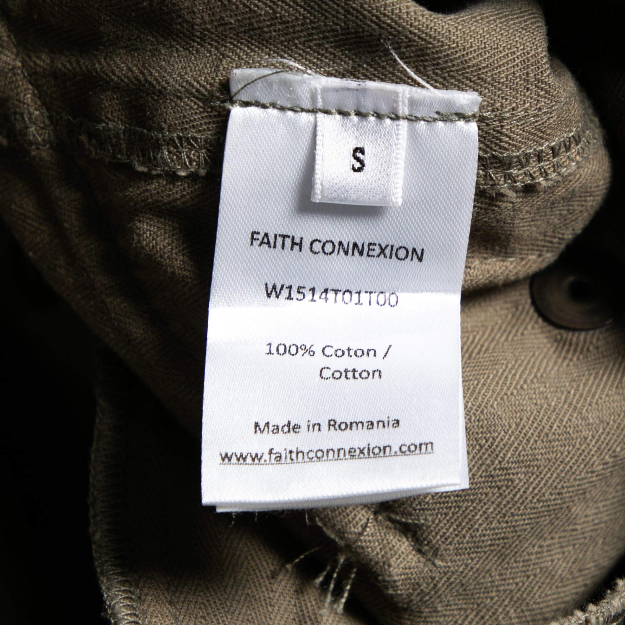 Faith Connexion Camouflage bedruckte Baumwoll-Manschettenknöpfe mit Rollen S im Zustand „Gut“ im Angebot in Dubai, Al Qouz 2