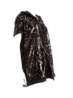 Faith Connexion Faith Connexion x Kappa Black Sequinned Hoodie Size XS