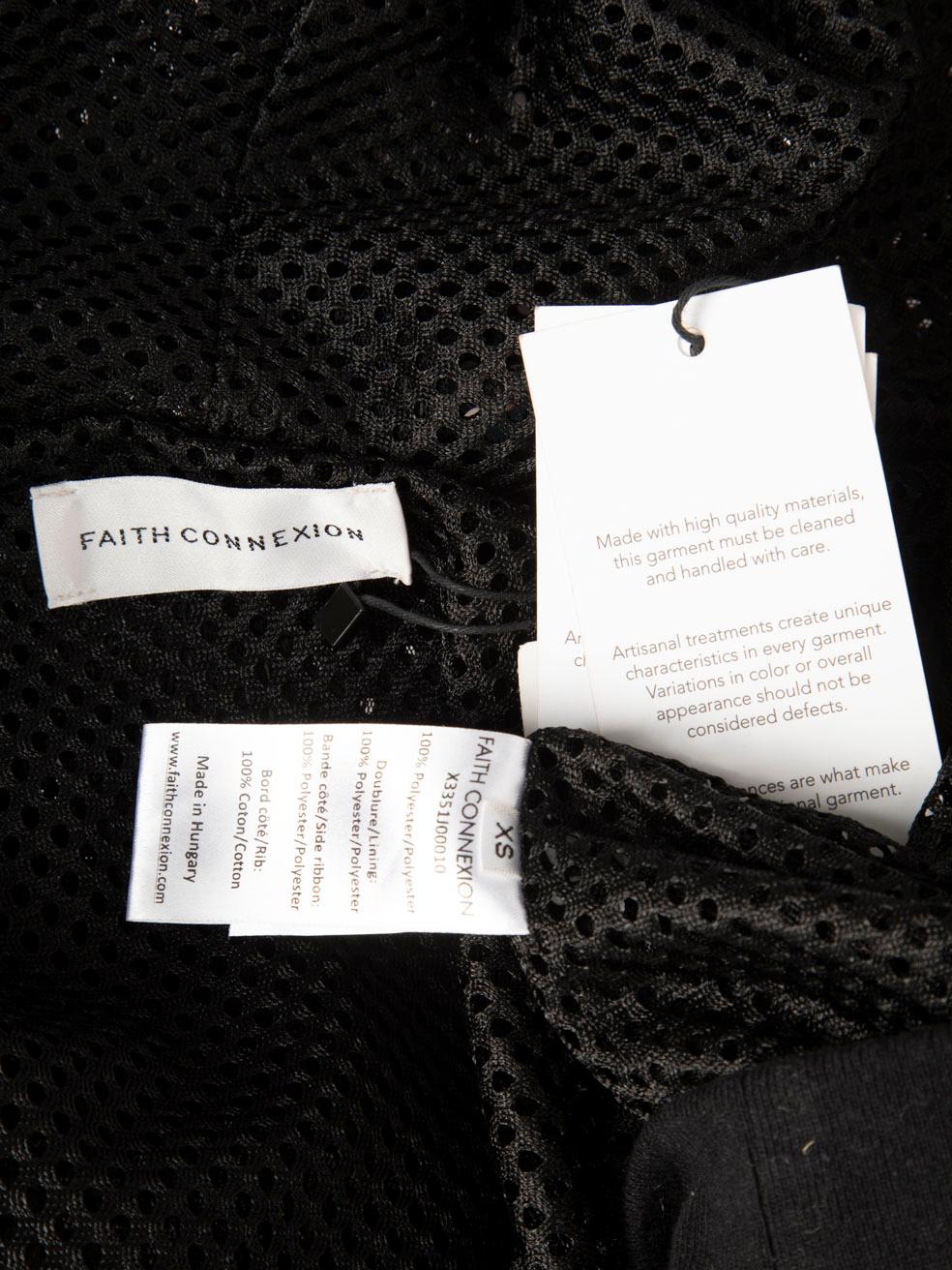 Faith Connexion Faith Connexion x Kappa Schwarzer Pailletten- Hoodie Größe XS im Angebot 1