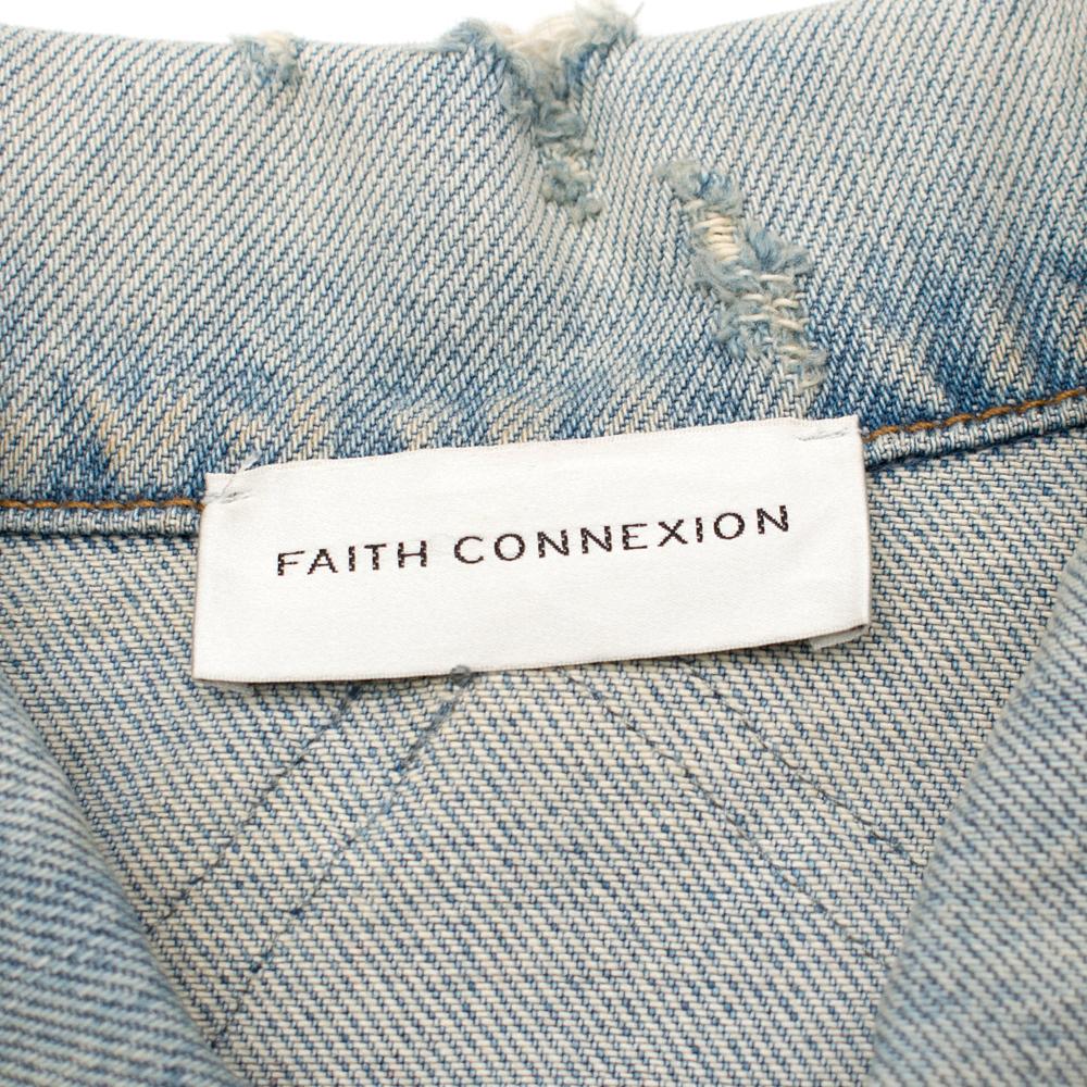 Faith Connexion Hand Painted Patchwork Graffiti Denim Jacket One Size In Excellent Condition In London, GB