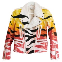 Chaqueta motera con etiqueta pintada a mano Faith Connexion