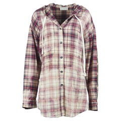 Faith Connexion Hooded Checked Cotton Flannel Shirt