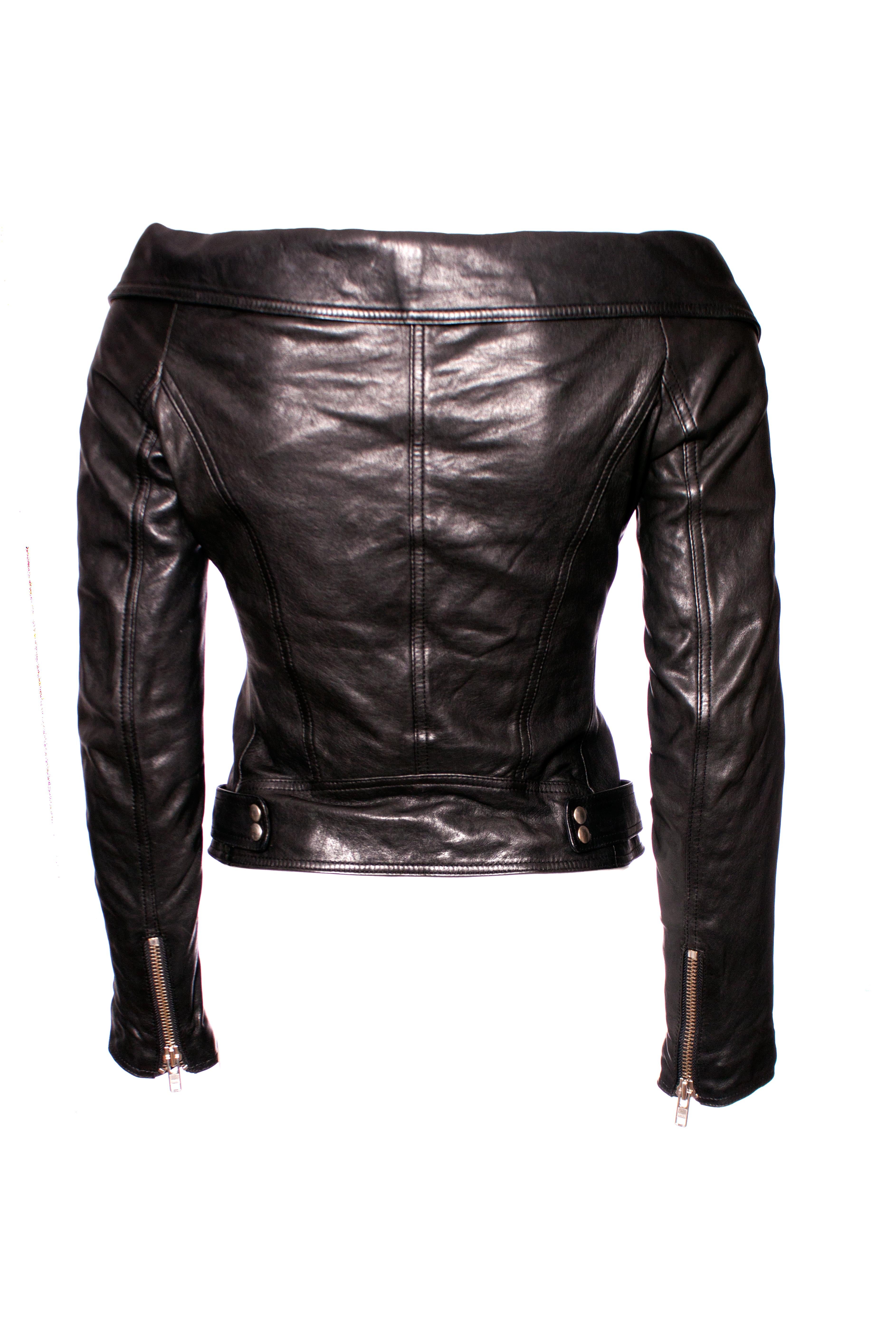 Faith Connexion, Chaqueta motera sin hombros. Negro en venta