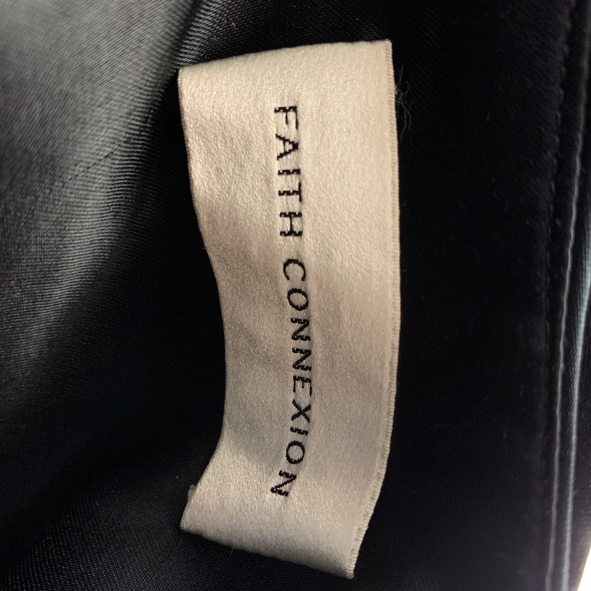 FAITH CONNEXION Size 6 Black Viscose Stars Long Skirt For Sale 2