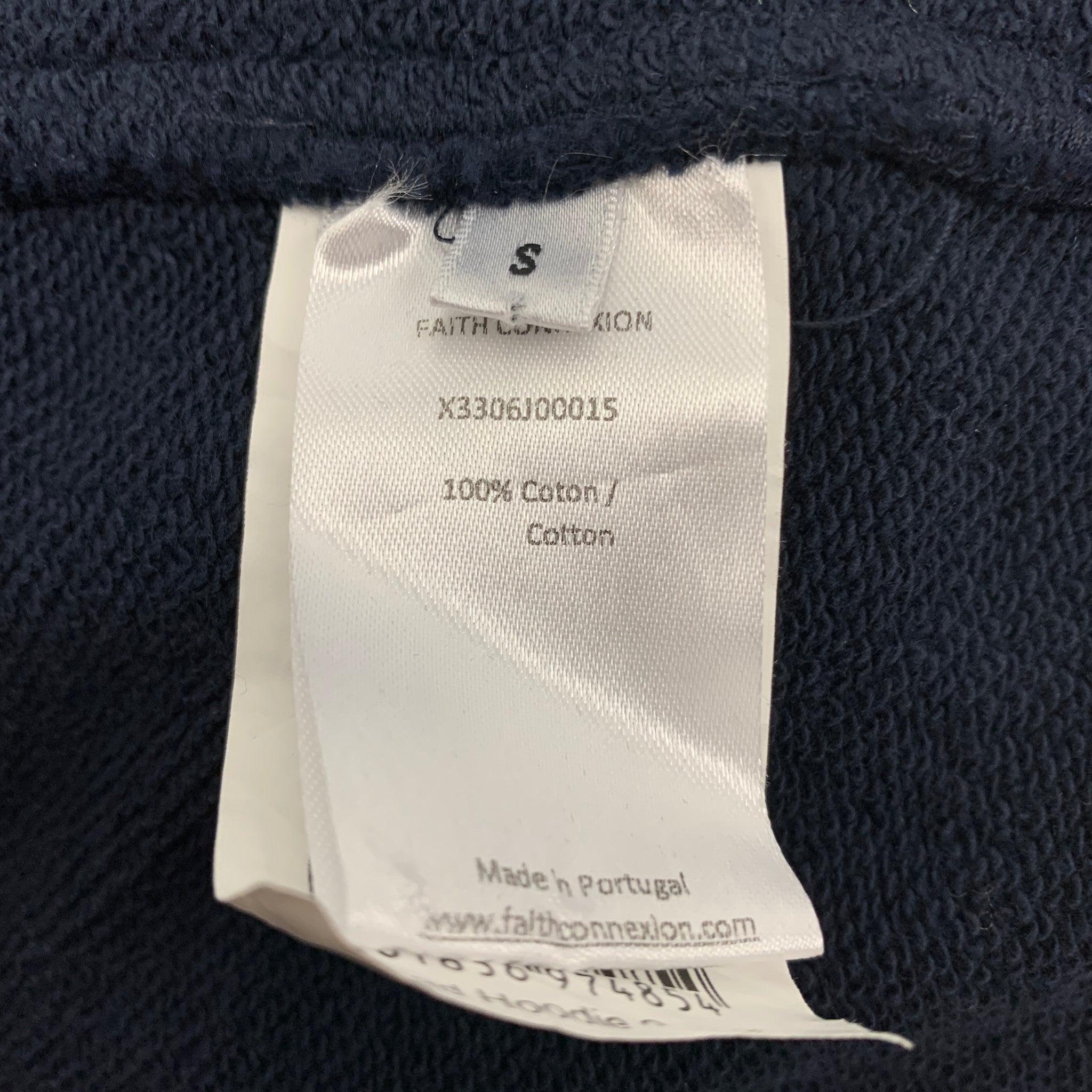 FAITH CONNEXION Size S Navy Multi-Color Painted Cotton Hooded Sweatshirt For Sale 1