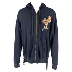 FAITH CONNEXION Sudadera con capucha de algodón pintado multicolor azul marino talla S
