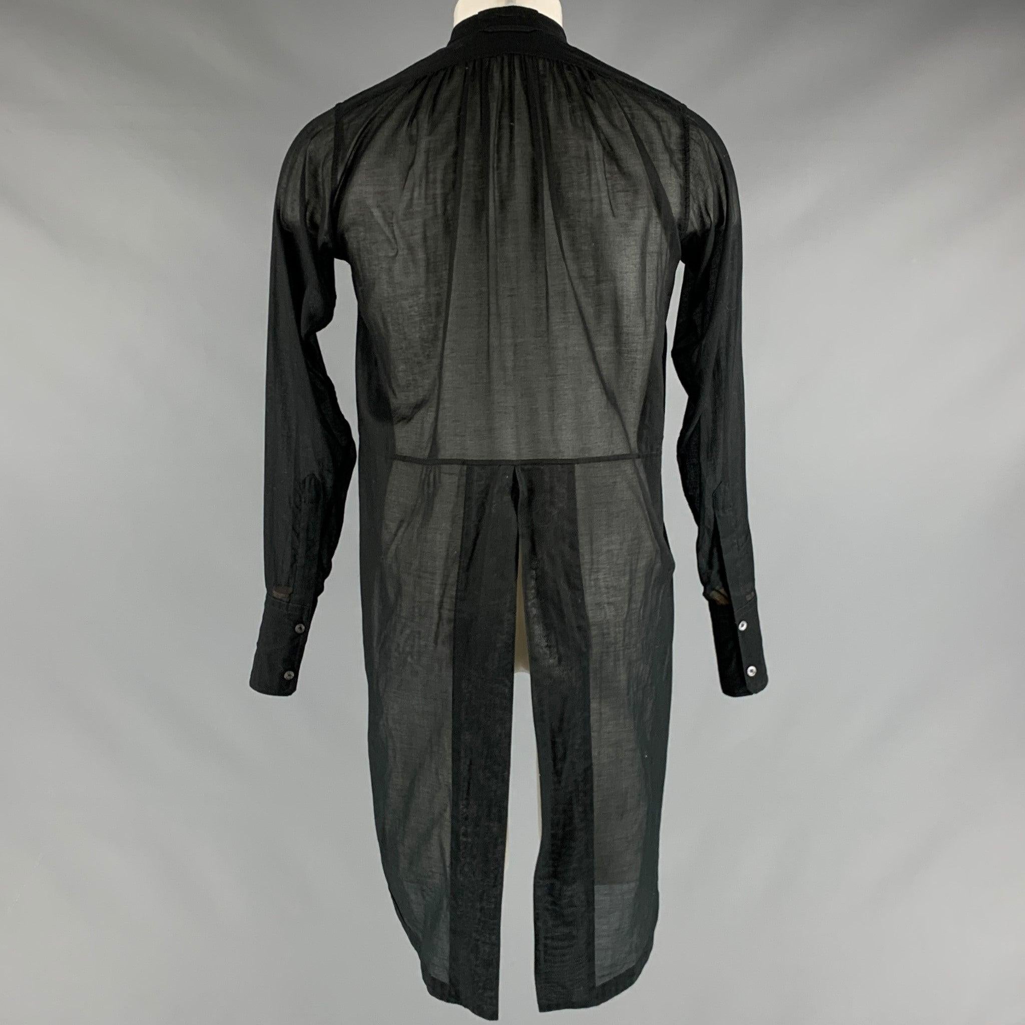 Men's FAITH CONNEXION Size XS Black Cotton Tails Long Sleeve Shirt For Sale