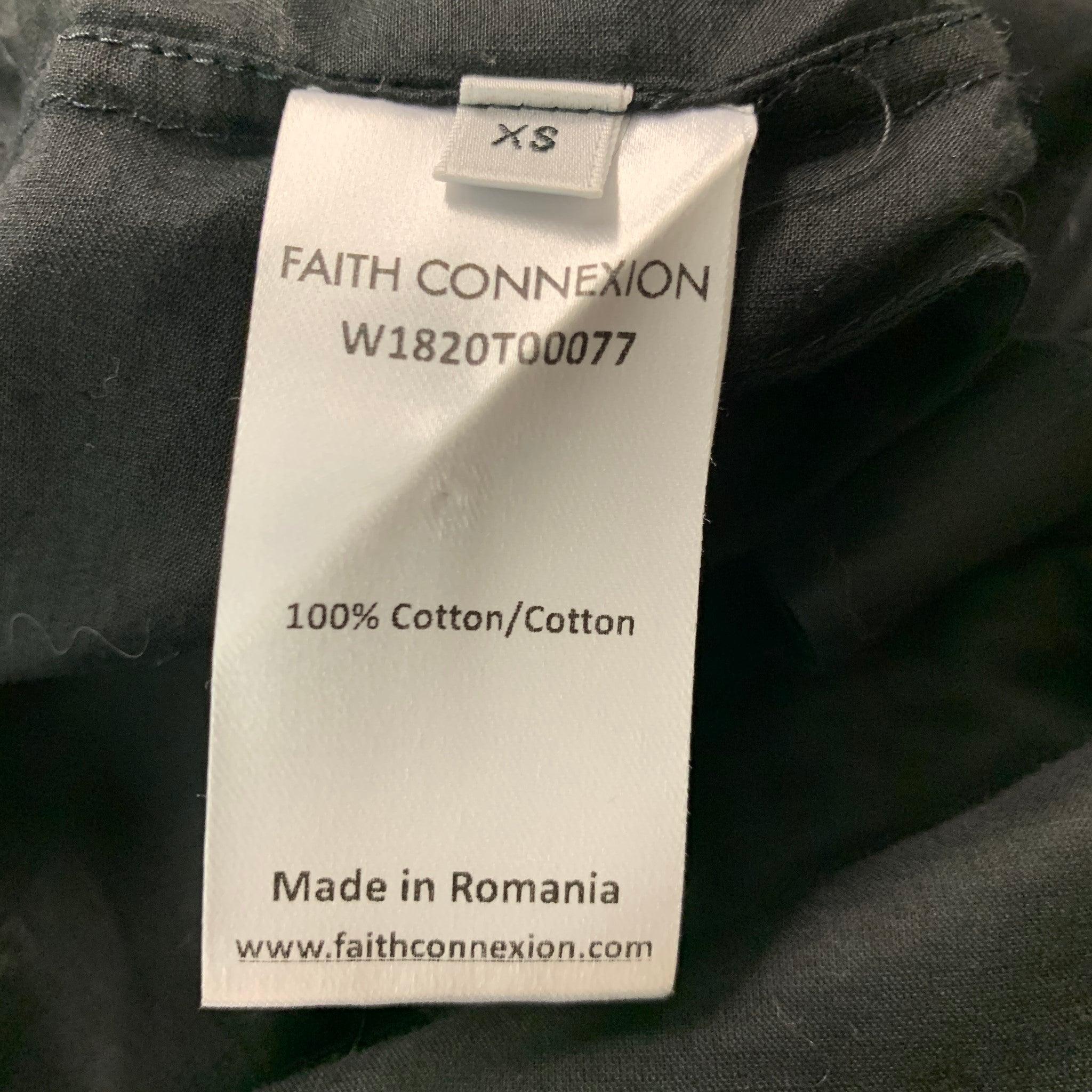 FAITH CONNEXION Size XS Black Cotton Tails Long Sleeve Shirt For Sale 2