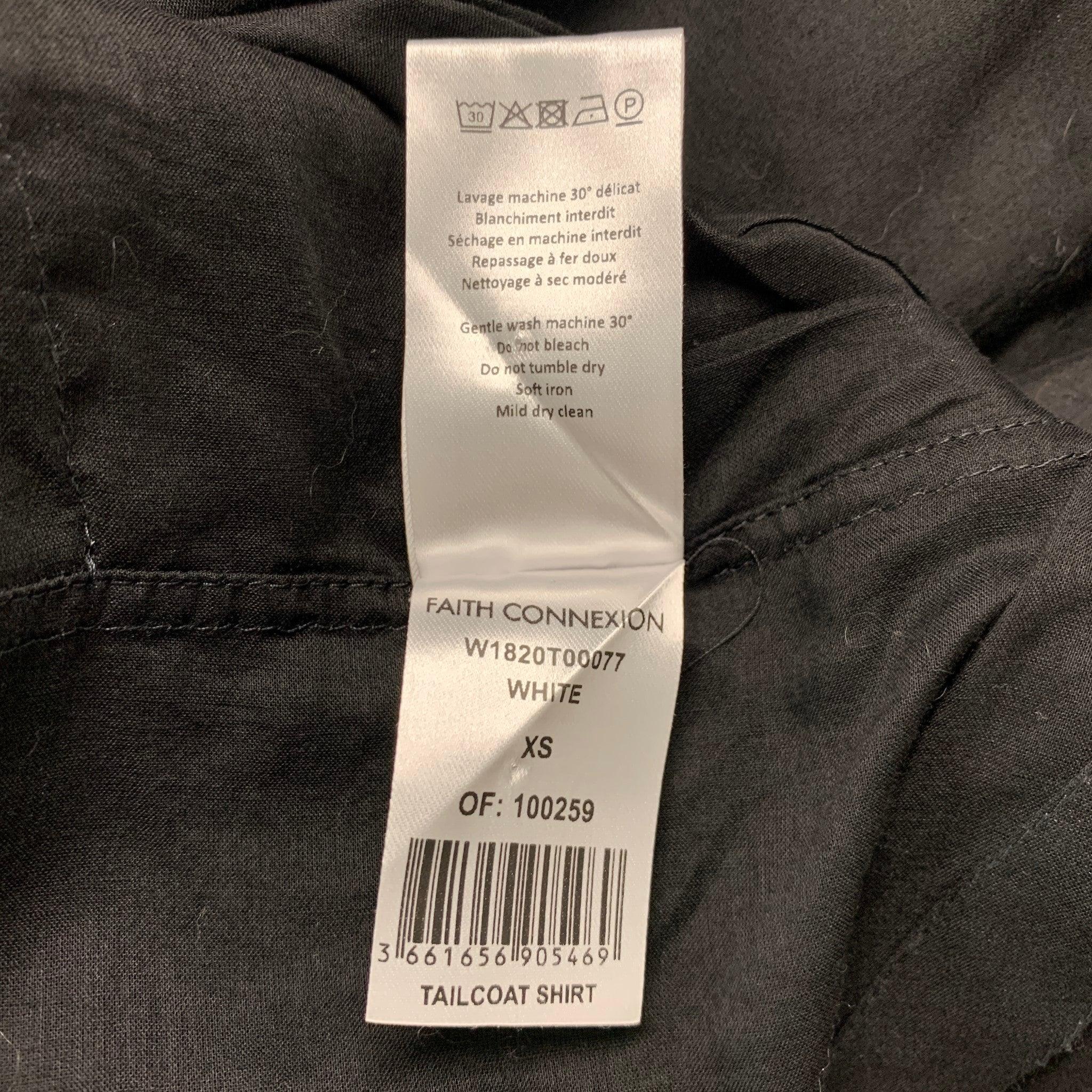 FAITH CONNEXION Size XS Black Cotton Tails Long Sleeve Shirt For Sale 3