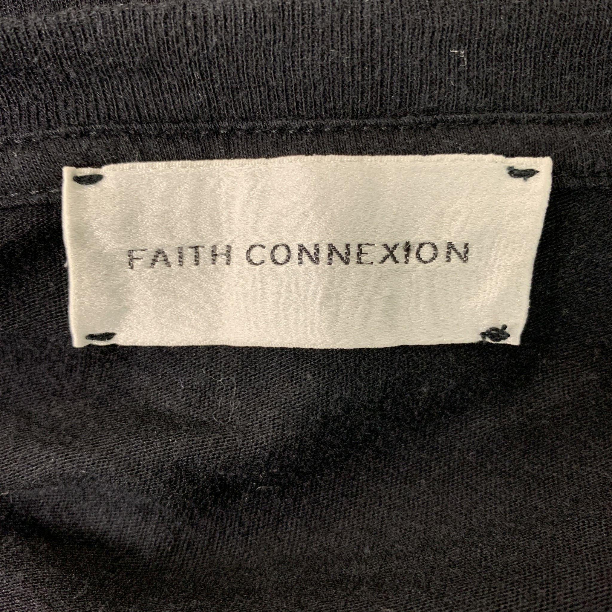 Men's FAITH CONNEXION Size XS Black Solid Cotton Crew-Neck T-shirt For Sale