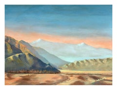Mid Century Desert Mountain Landscape
