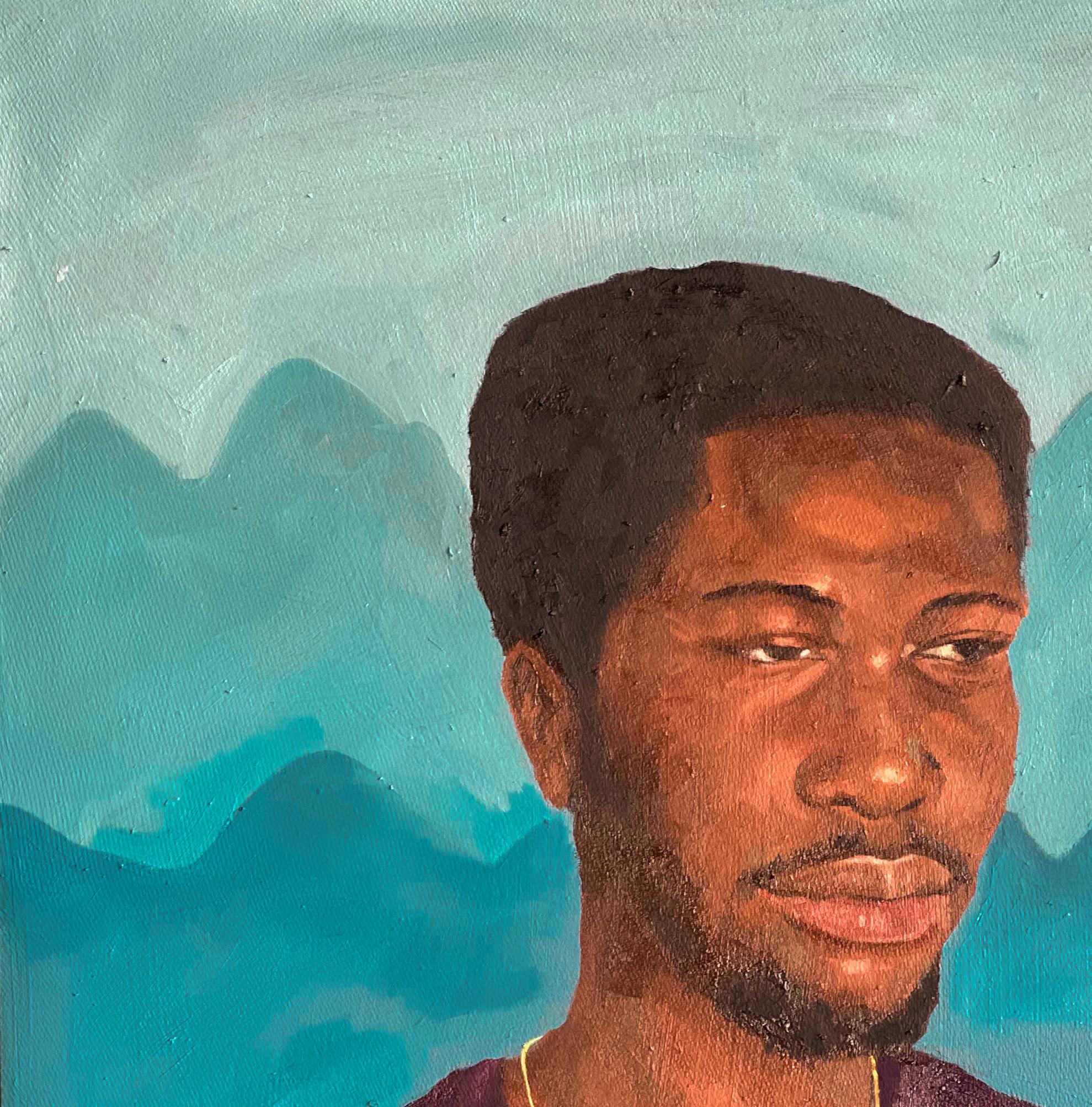 African Boy III - Painting by Faith Gbadero