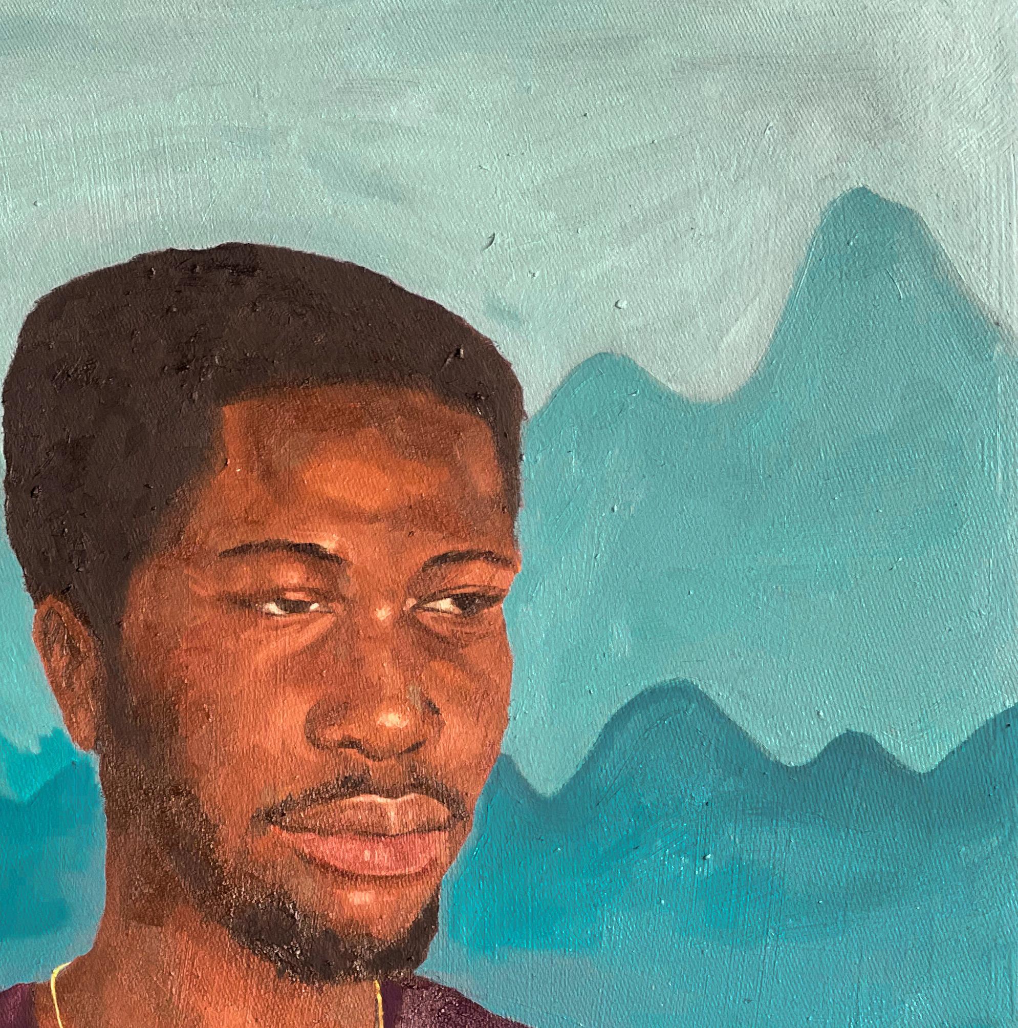 Boy III africain - Expressionniste Painting par Faith Gbadero