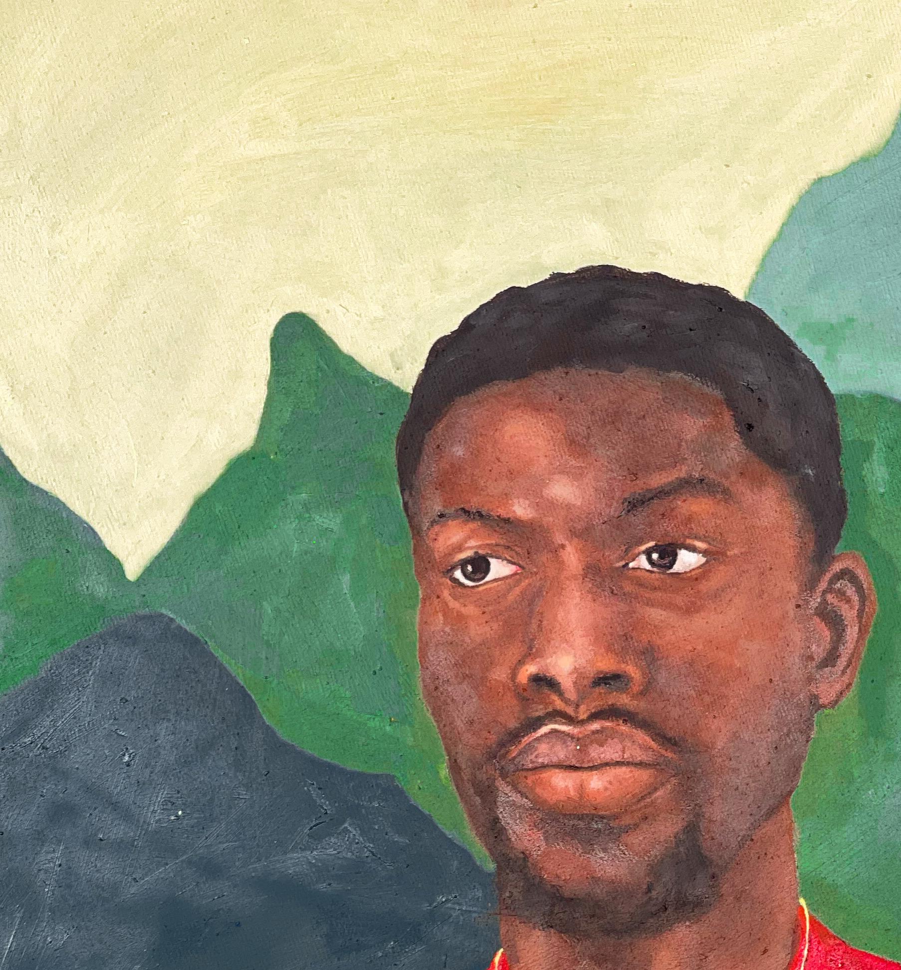 Afrikanischer Junge IV – Painting von Faith Gbadero