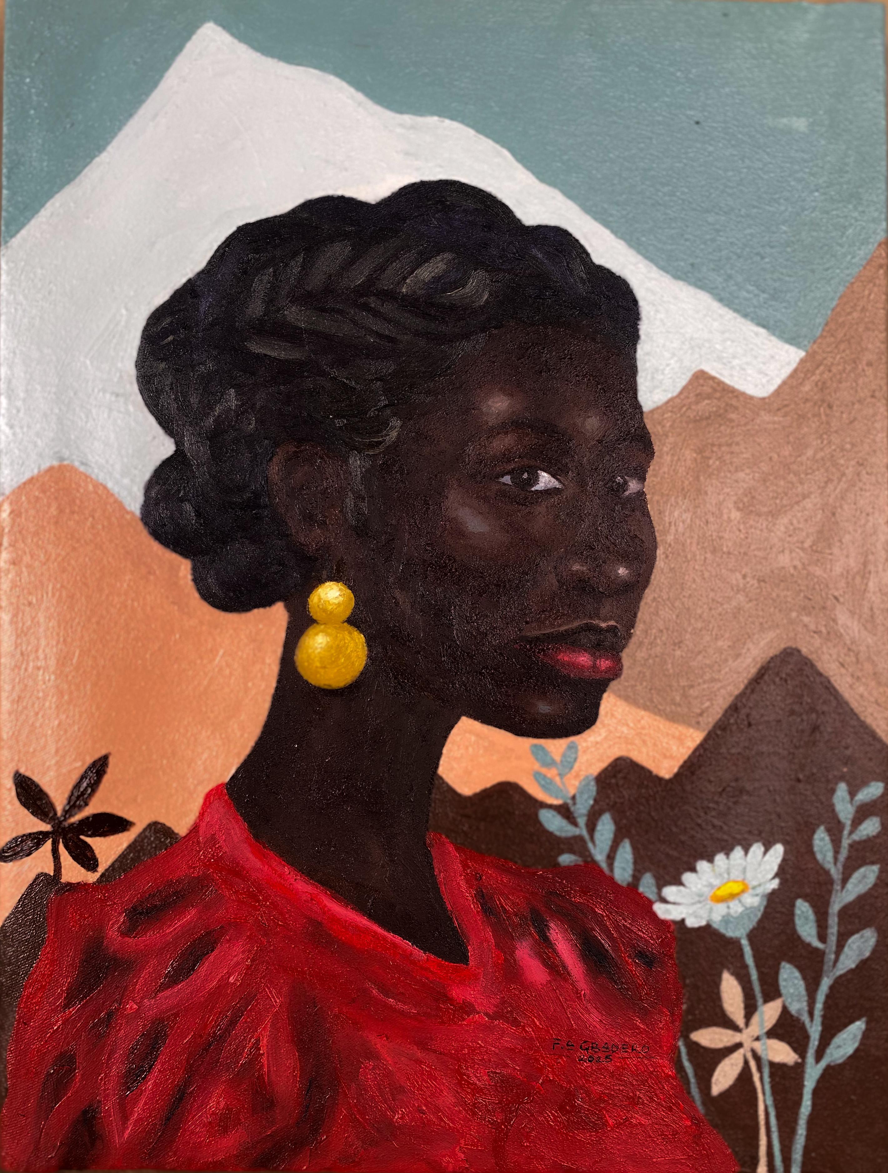 African Woman 2 - 21st Century, Contemporary, Figurative Portrait, People, Black