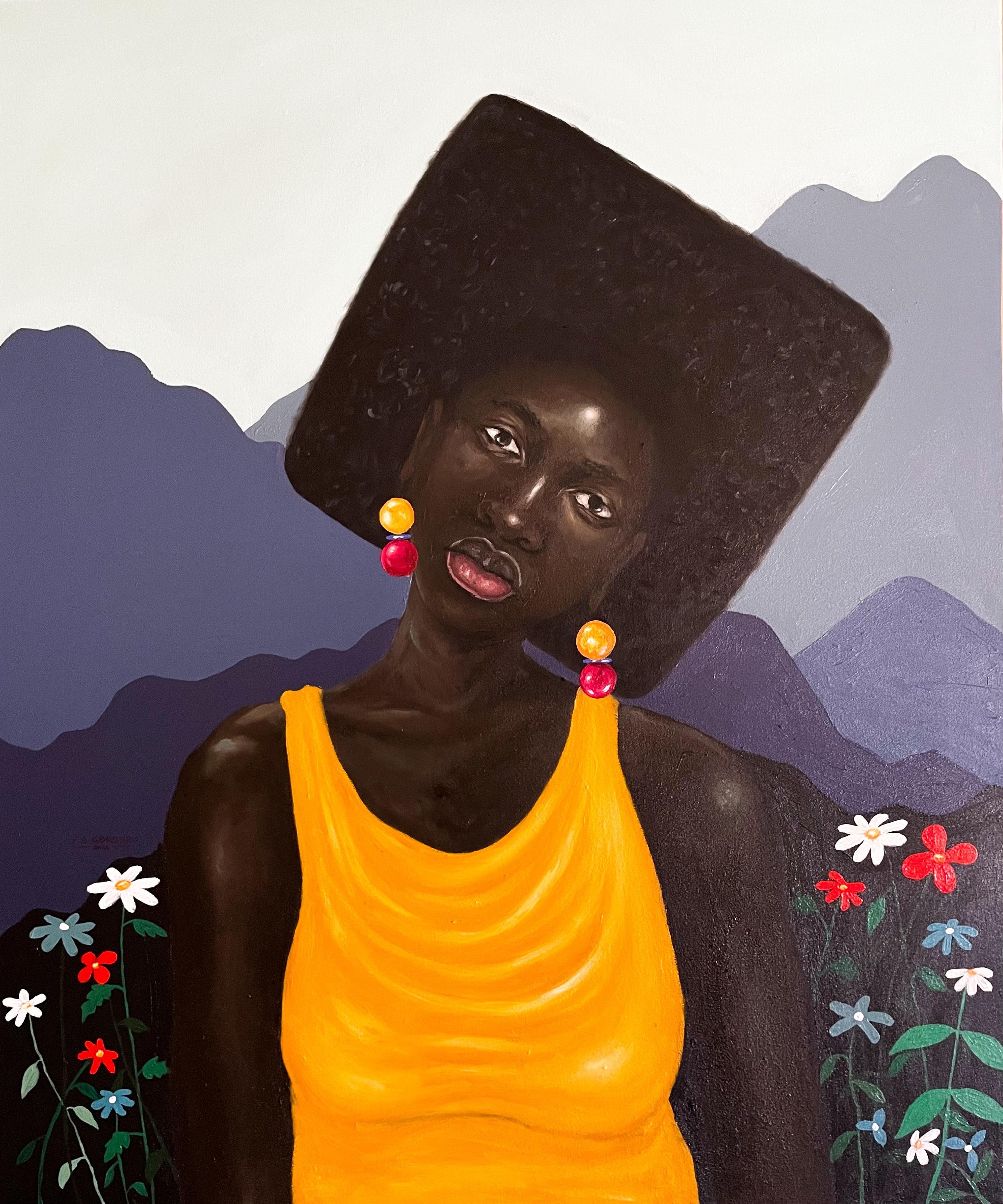Beauty We Carry 1, - 21st Century, Contemporary, Figurative Portrait, Floral