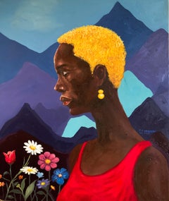 Echoes of the Mind 1 - 21st Century, Contemporary, Figurative Portrait, Floral