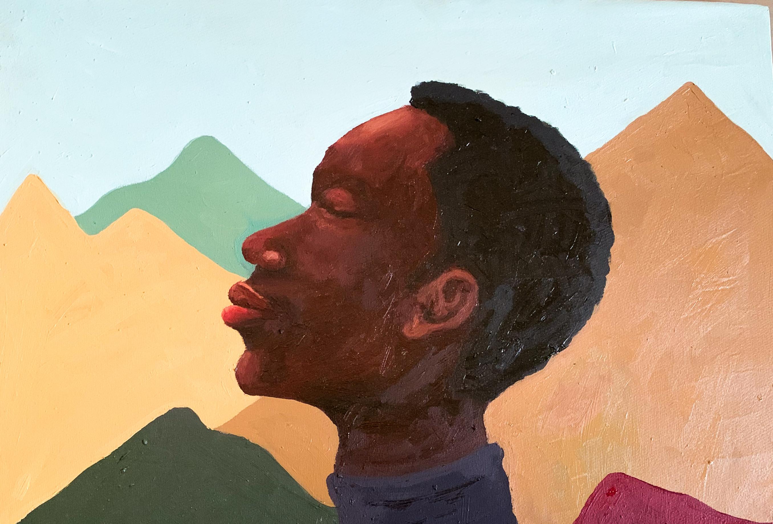 Echoes of the Mind 2 - 21st Century, Contemporary, Figurative Portrait, Floral - Painting by Faith Gbadero