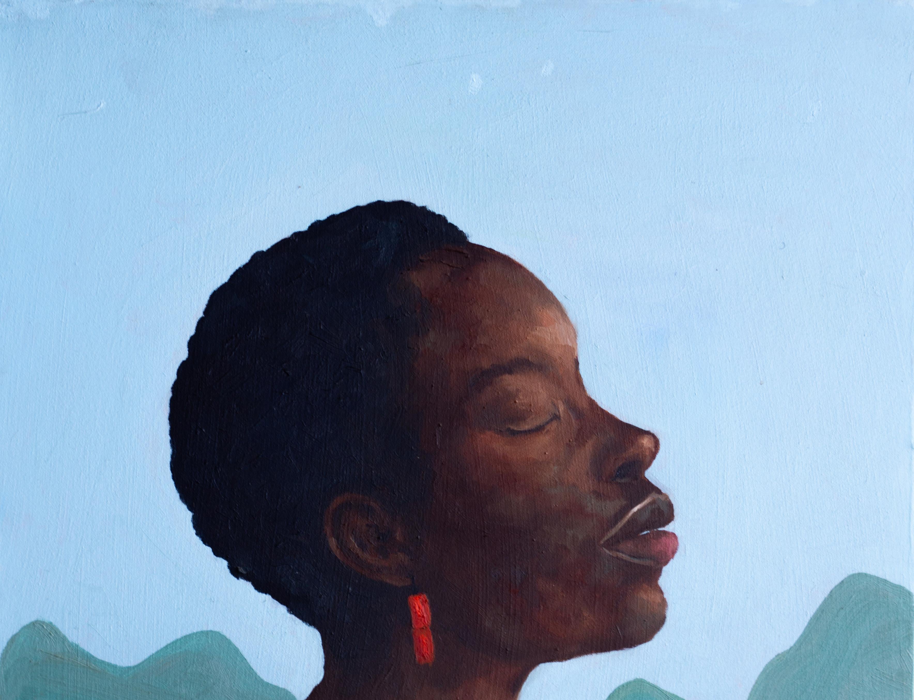 Echoes Within - 21e siècle, Contemporain, Portrait figuratif, Moderne, Femmes - Painting de Faith Gbadero