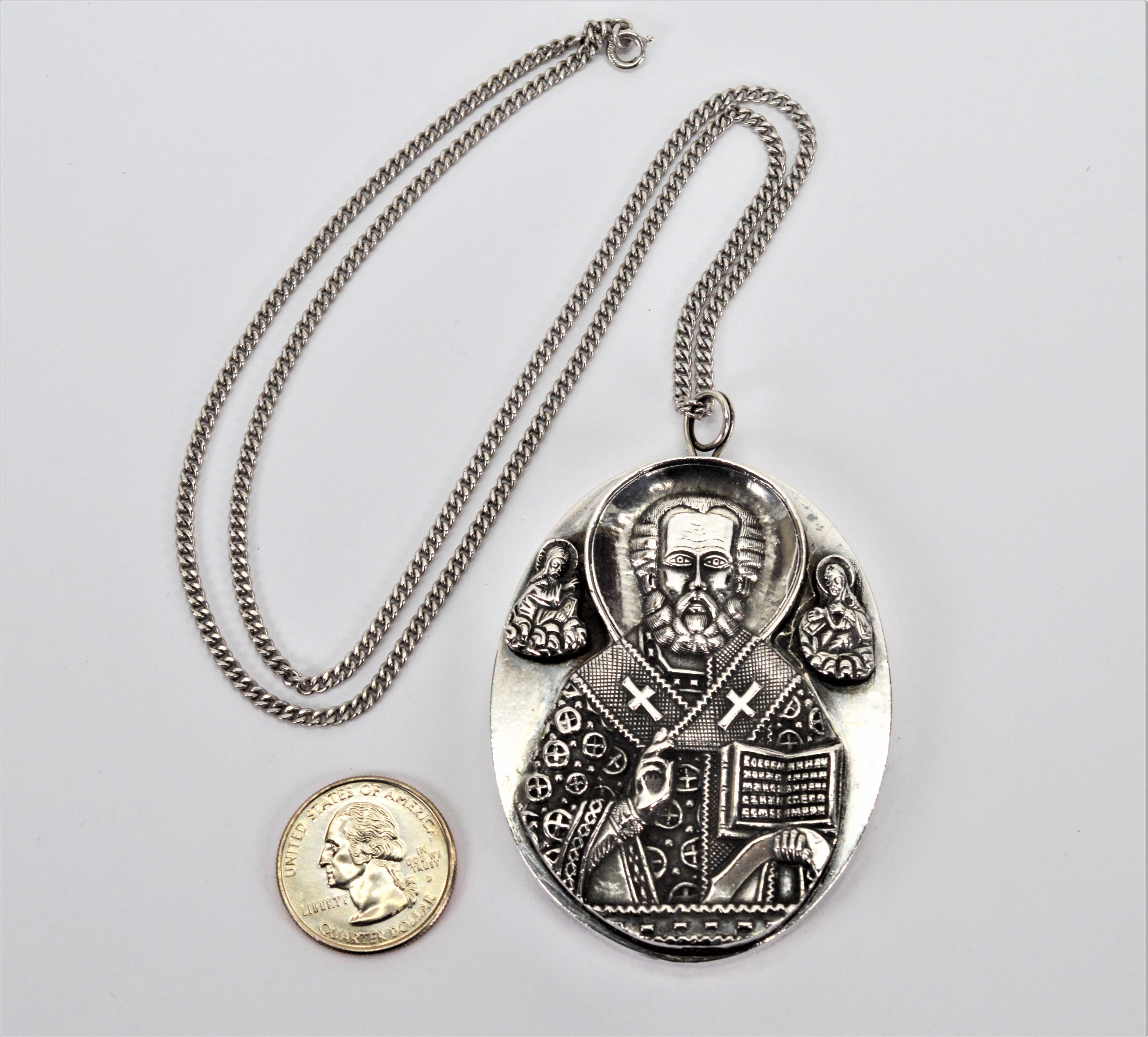 Faith Guardian Icon Silber-Medaillon-Anhänger-Halskette 2