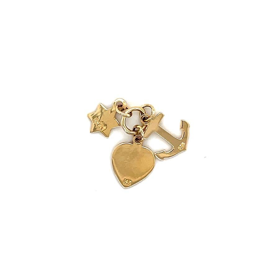 Faith Hope Charity Charm with Star of David Charm In Excellent Condition In New York, NY