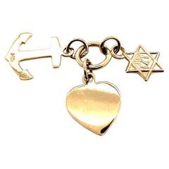 Faith Hope Charity Charm with Star of David Charm