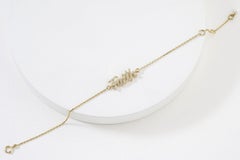 Faith Letter Diamant-Kettenarmband aus 14k massivem Gold (zertifiziert)