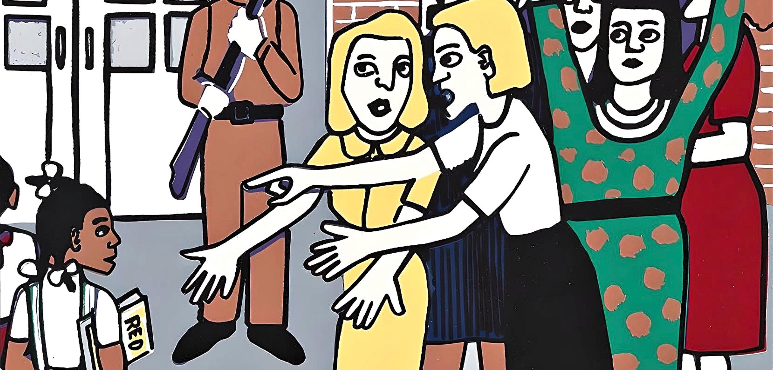 Brown Versus Board of Education 1954, Brief aus dem Birmingham City Jail (Grau), Landscape Print, von Faith Ringgold