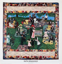 Lithographie en or multicolore Church Picnic de Faith Ring