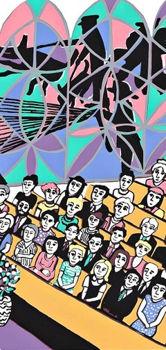 Faith Ringgold, Police Brutality Viewed Thru Stained Glass, 2007